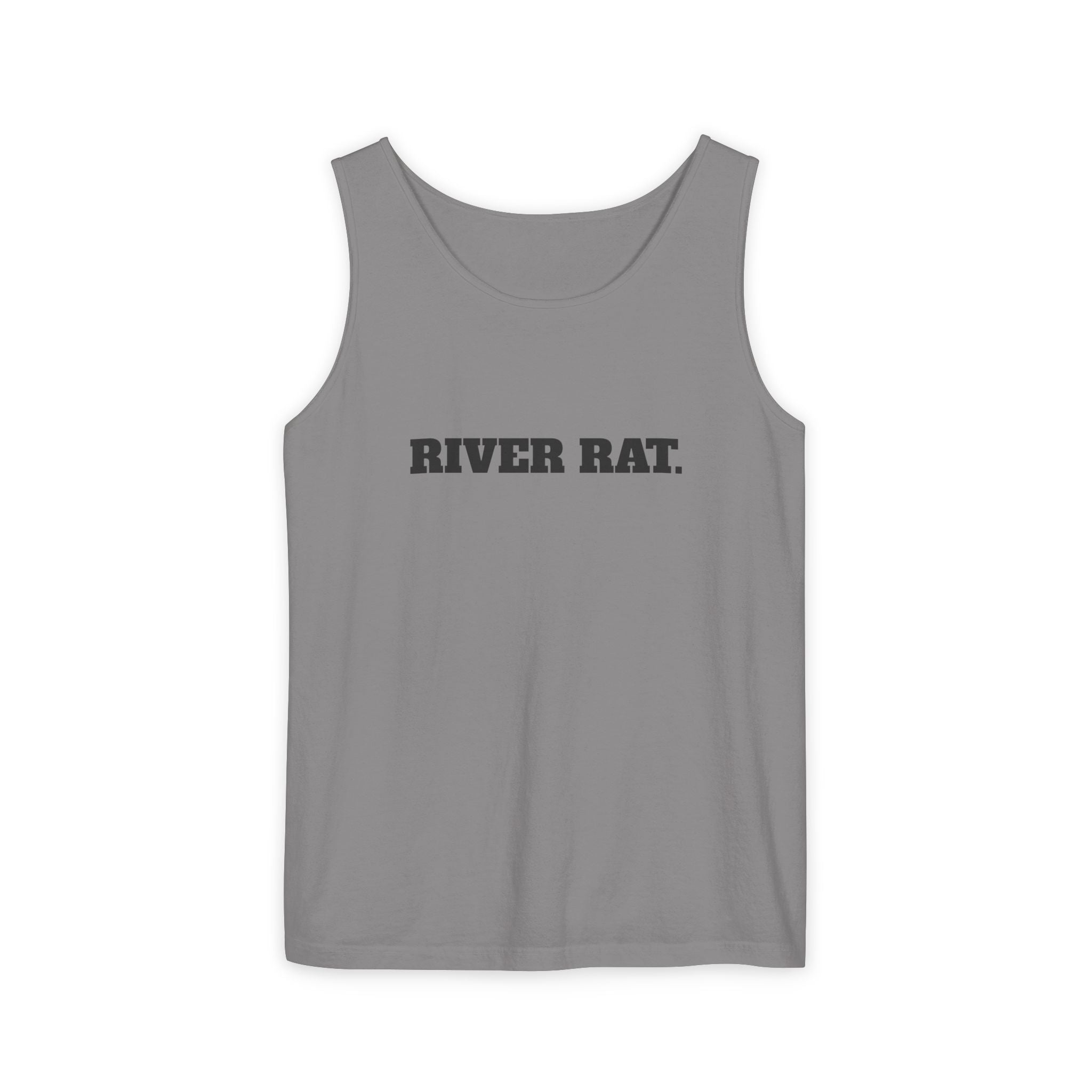River Rat Tank Top — Vintage Fishing Graphic Sleeveless Shirt
