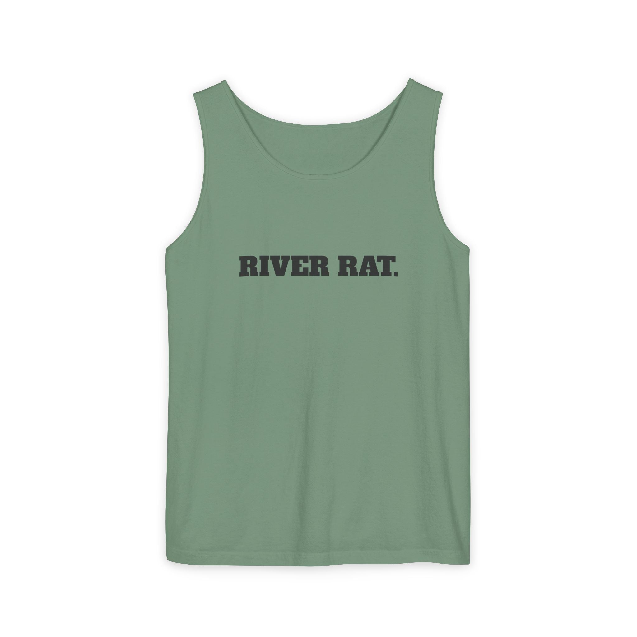 River Rat Tank Top — Vintage Fishing Graphic Sleeveless Shirt