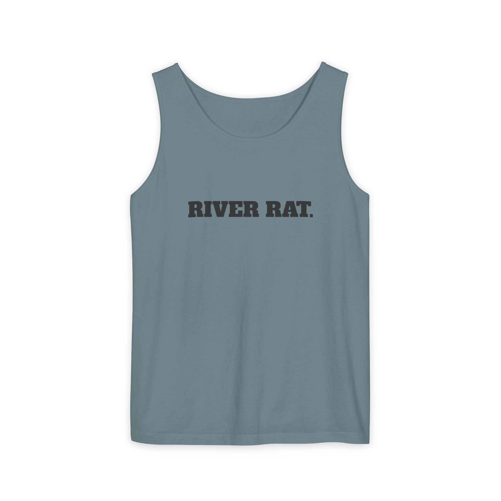 River Rat Tank Top — Vintage Fishing Graphic Sleeveless Shirt