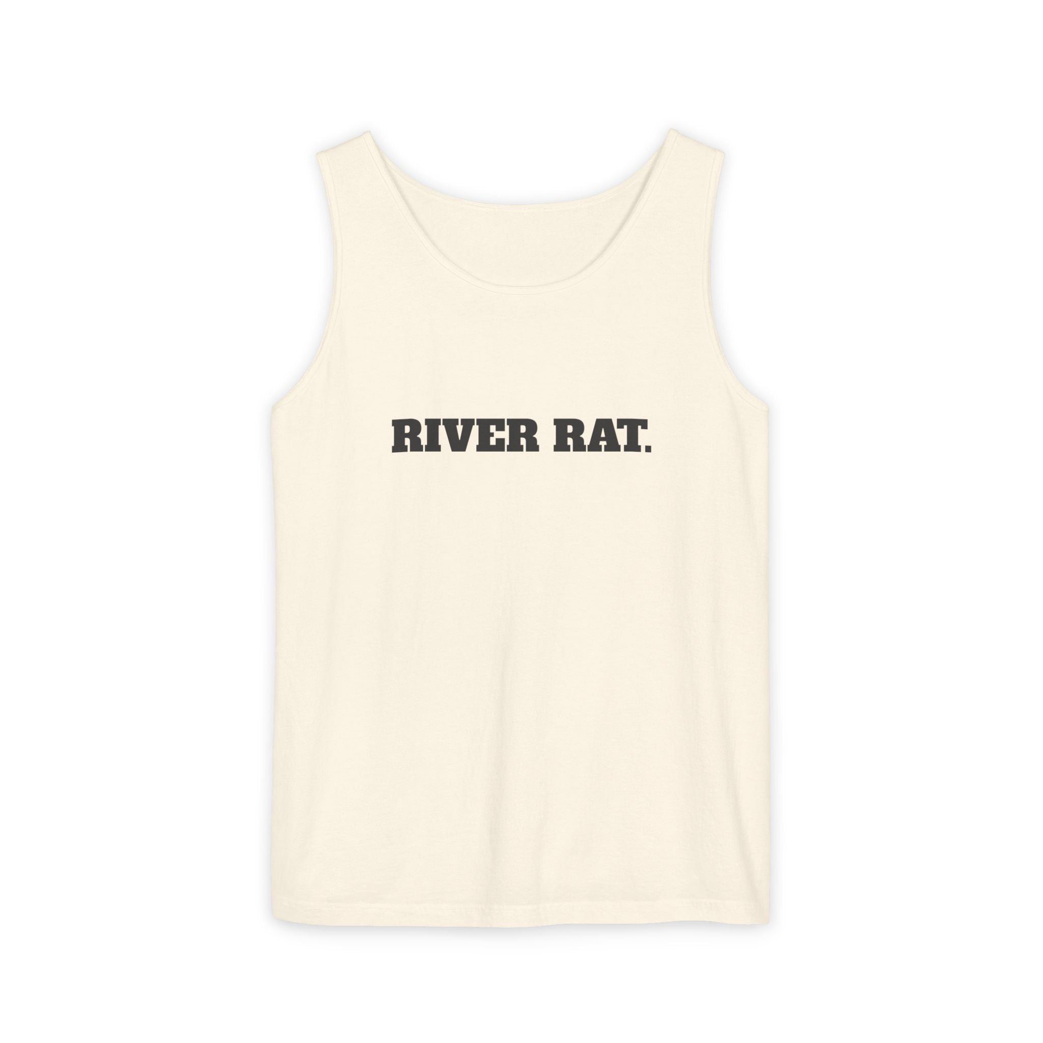 River Rat Tank Top — Vintage Fishing Graphic Sleeveless Shirt
