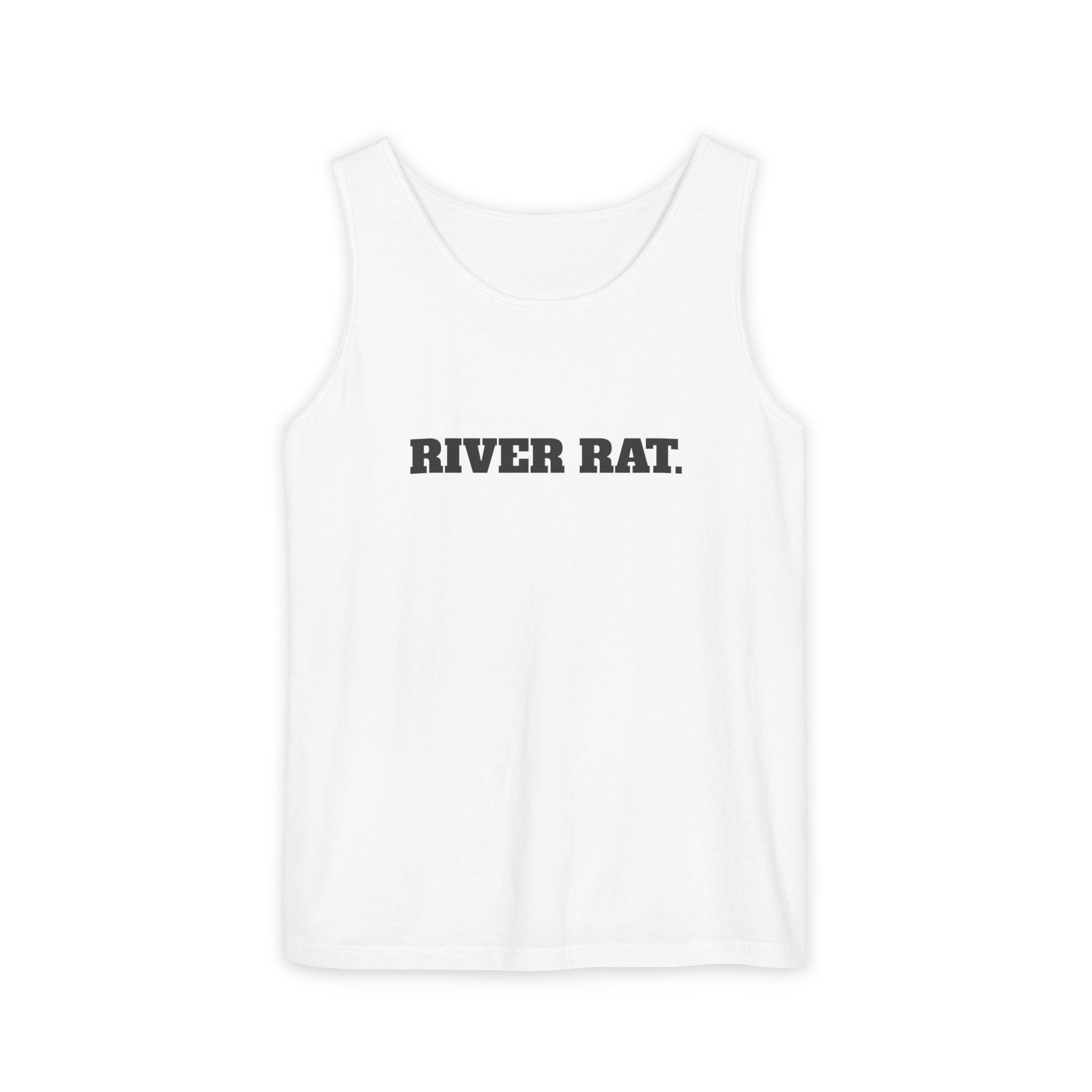 River Rat Tank Top — Vintage Fishing Graphic Sleeveless Shirt